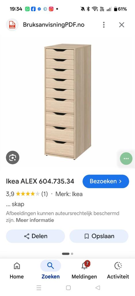 Ikea Alex ladekasten, Huis en Inrichting, Kasten | Ladekasten, Ophalen