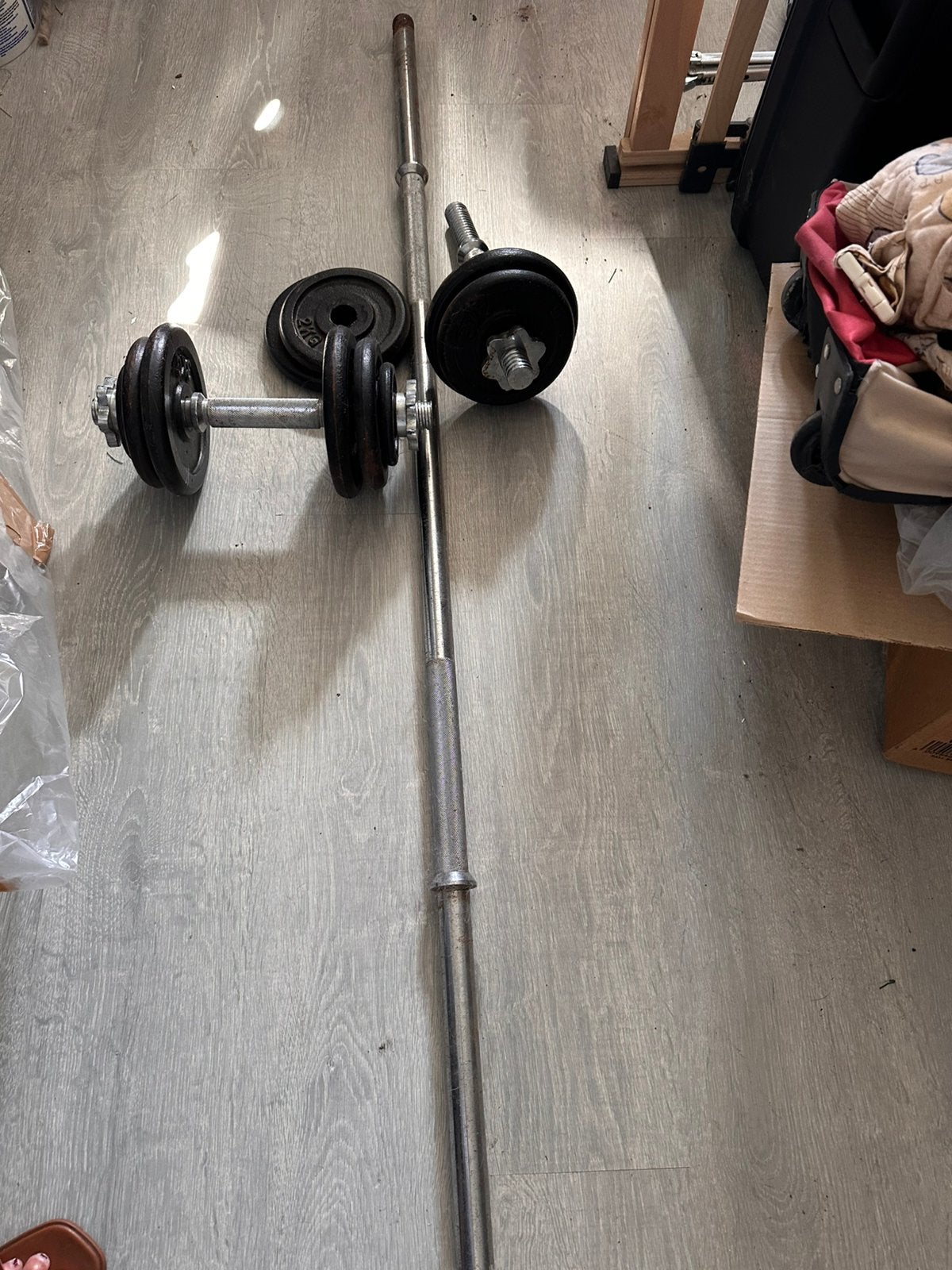 Fitnesstoestel met accessoires, Sport en Fitness, Ophalen, Gebruikt