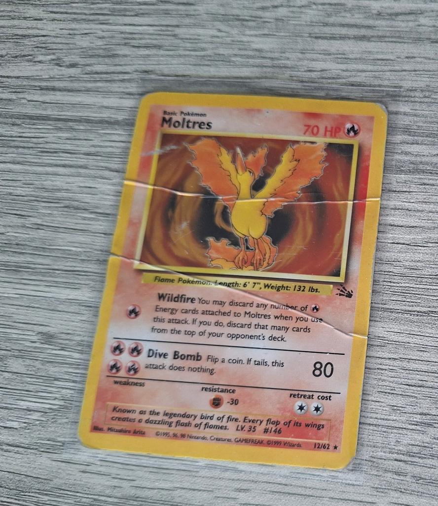 Moltres Holo 12/62 Fossil - Pokémon, Hobby en Vrije tijd, Verzamelkaartspellen | Pokémon, Ophalen of Verzenden, Gebruikt, Losse kaart