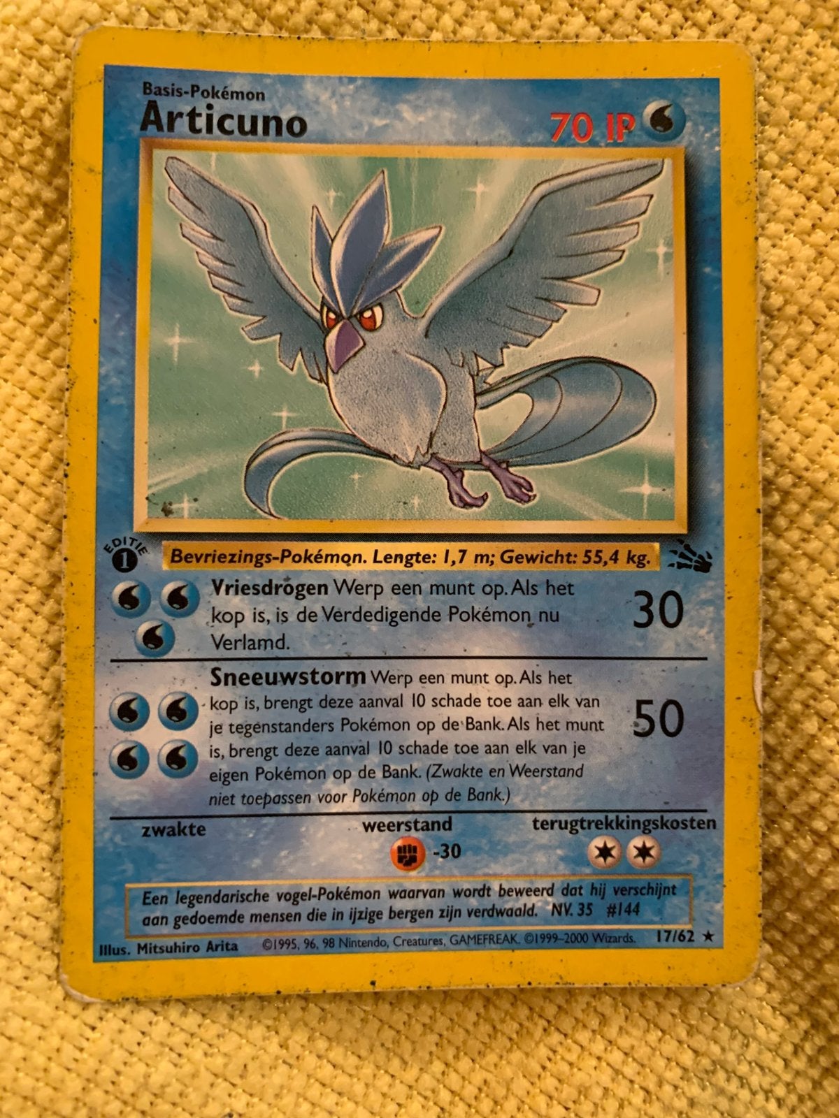 Articuno 1st edition, Ophalen of Verzenden, Zo goed als nieuw