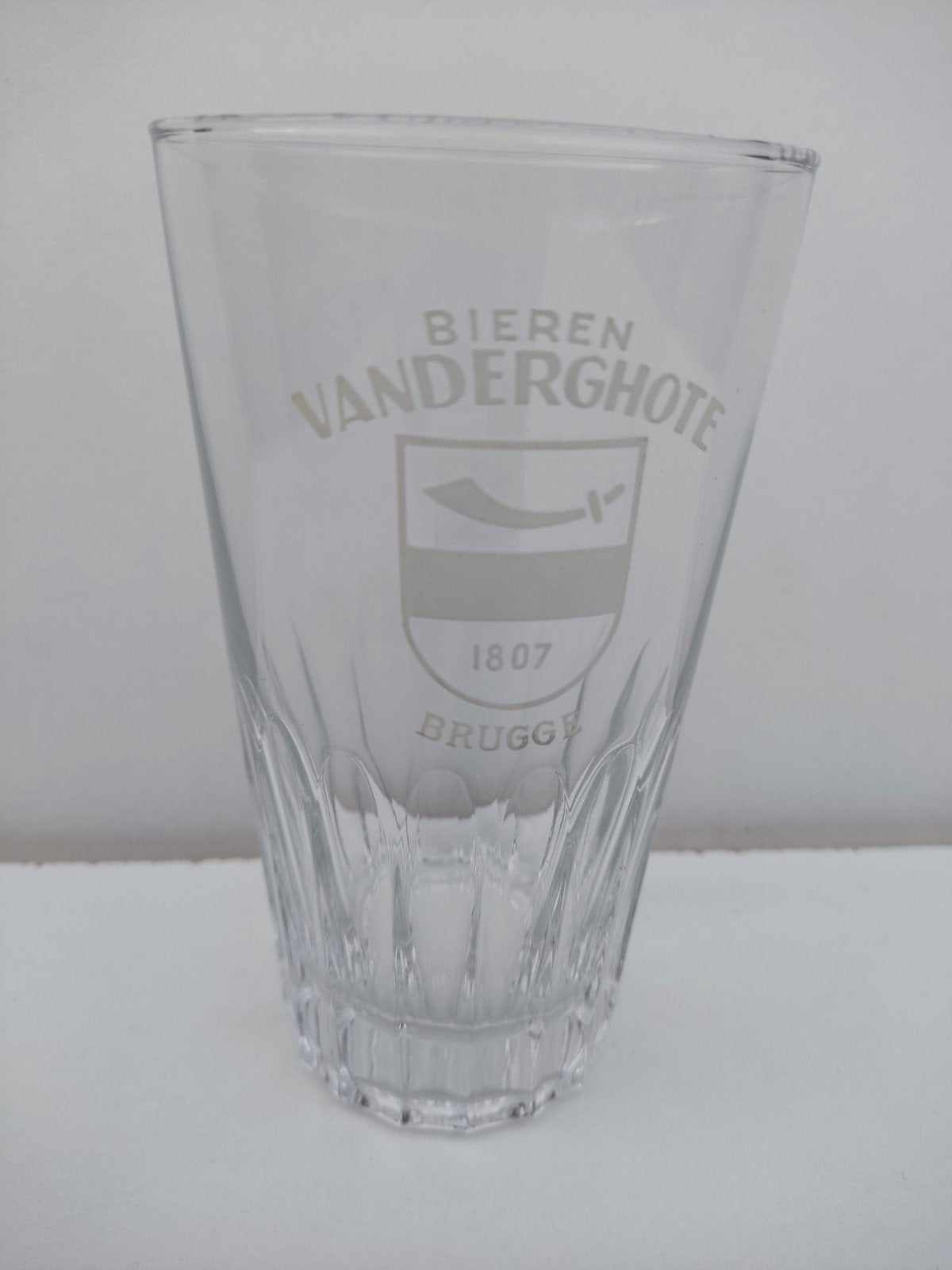 Verre à bière vintage Beers Vanderghote Brugge - 1807 -, Collections, Enlèvement, Comme neuf, Verre ou Verres, Autres marques