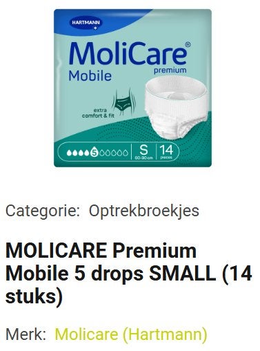 Incontinentiemateriaal - Hartmann Molicare optrekbroekjes, Ophalen, Nieuw