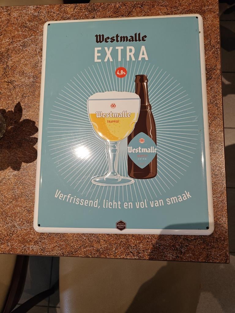 Reclamebord Westmalle Extra, Verzamelen, Ophalen of Verzenden