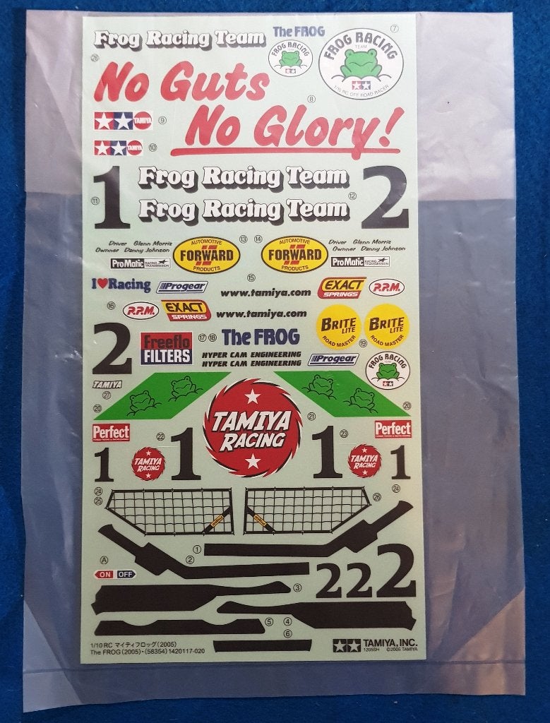 Tamiya The Frog #58354 (Rerelease) #19400373 Sticker  (NIP), Elektro, Verzenden, Nieuw, Schaal 1:10