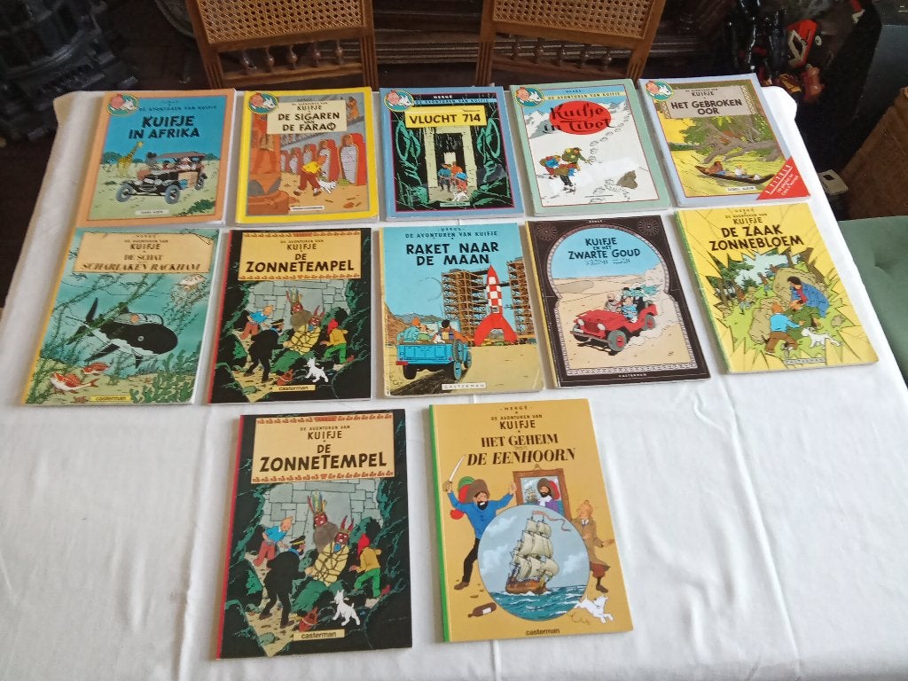 Kuifje strips 5 dubbel albums plus 7 enkel strips izgst., Meerdere stripboeken, Ophalen of Verzenden, Gelezen, Hergé