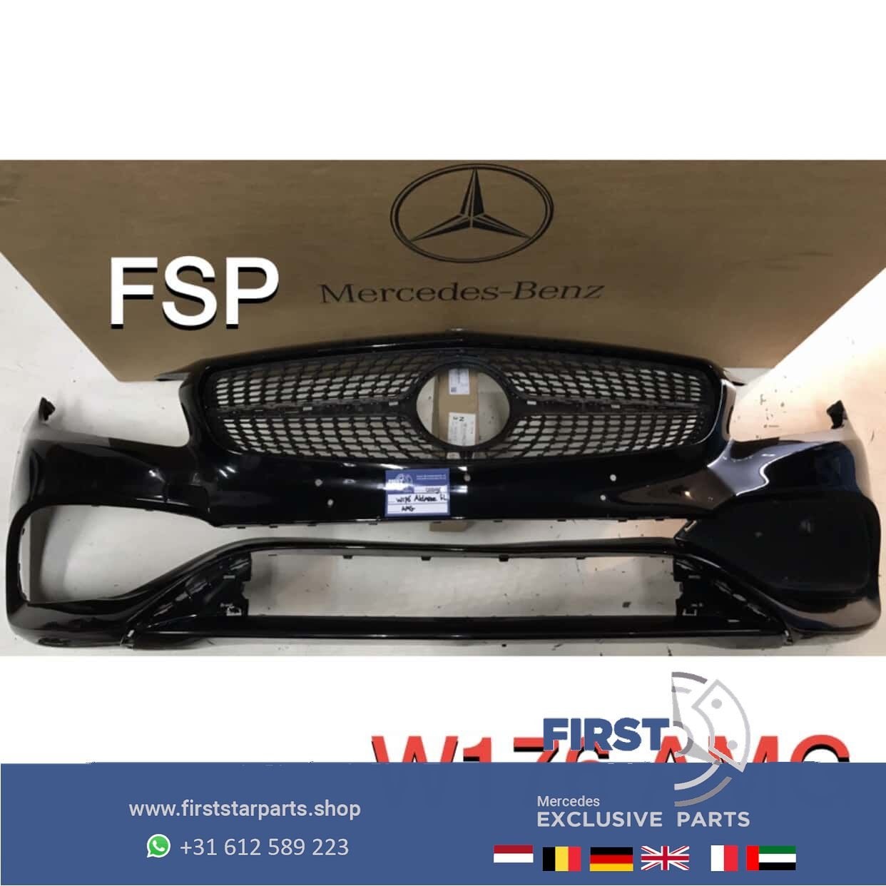 W176 FACELIFT AMG VOORBUMPER Mercedes A Klasse + GRIL / ROOS, Gebruikt, -, Voor, Ophalen of Verzenden