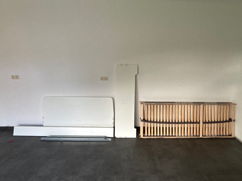 Bed, Huis en Inrichting, Ophalen, Gebruikt, Wit, Tweepersoons