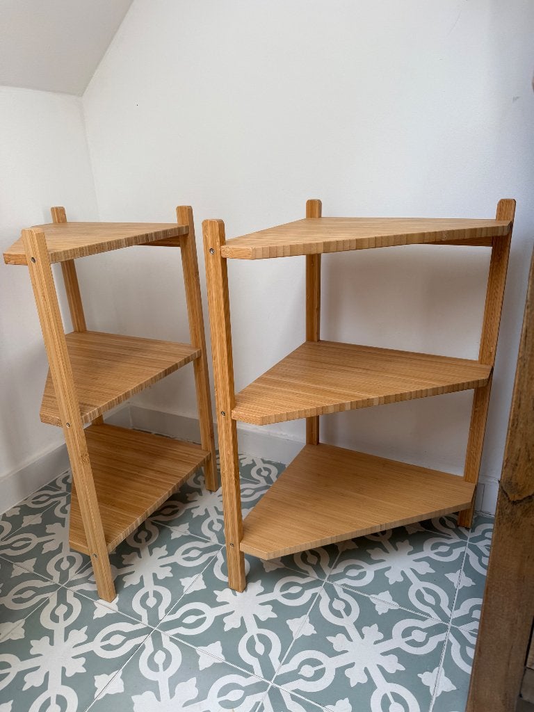 Étagère d'angle/lavabo en bambou IKEA, Moins de 100 cm, Meuble lavabo, Comme neuf, Enlèvement