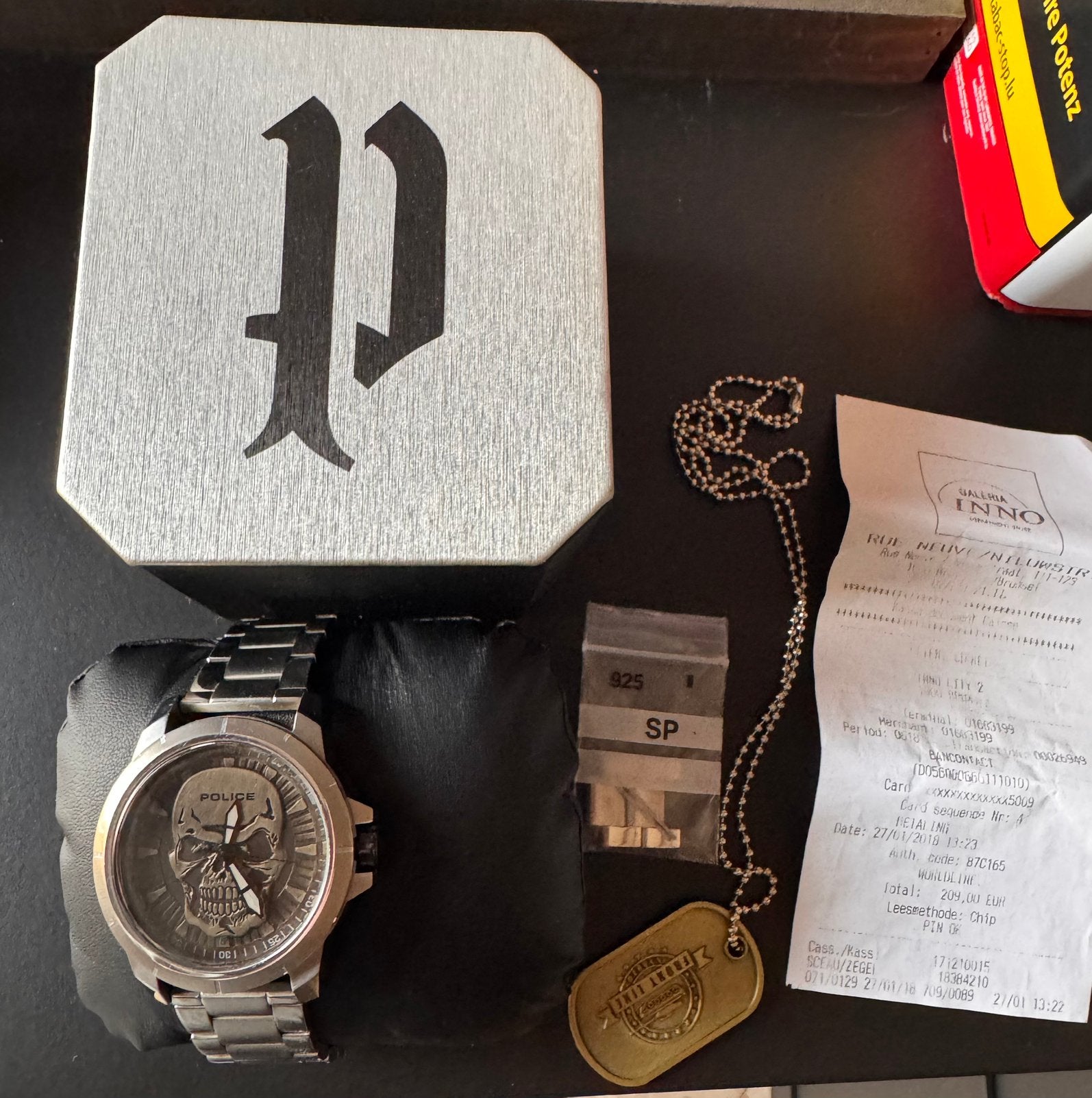 Police horloge, Staal, Staal, Polshorloge, Zo goed als nieuw