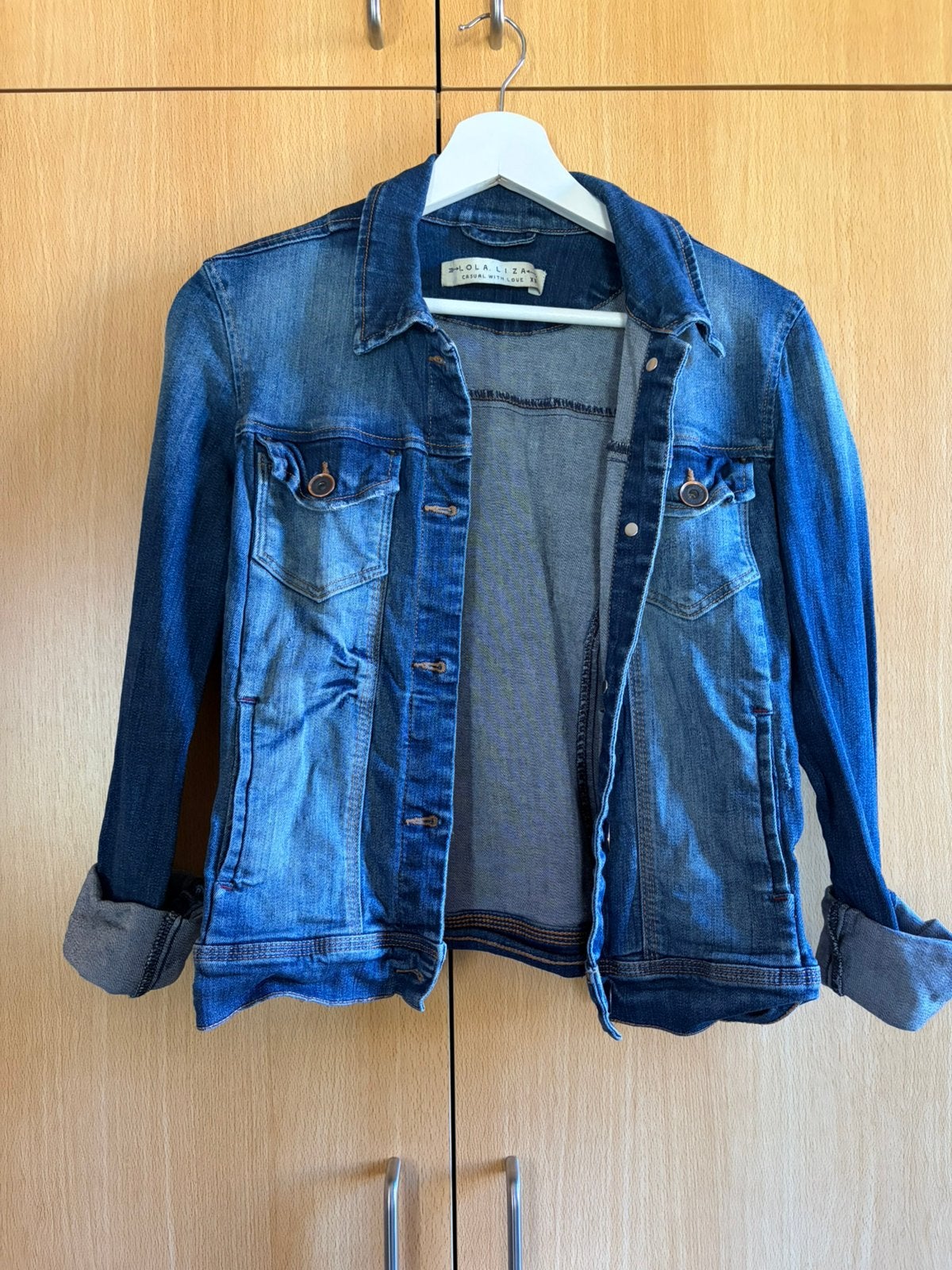 Jeansvest Lola Liza maat XXS, Ophalen of Verzenden, Gedragen, Maat 34 (XS) of kleiner, Blauw