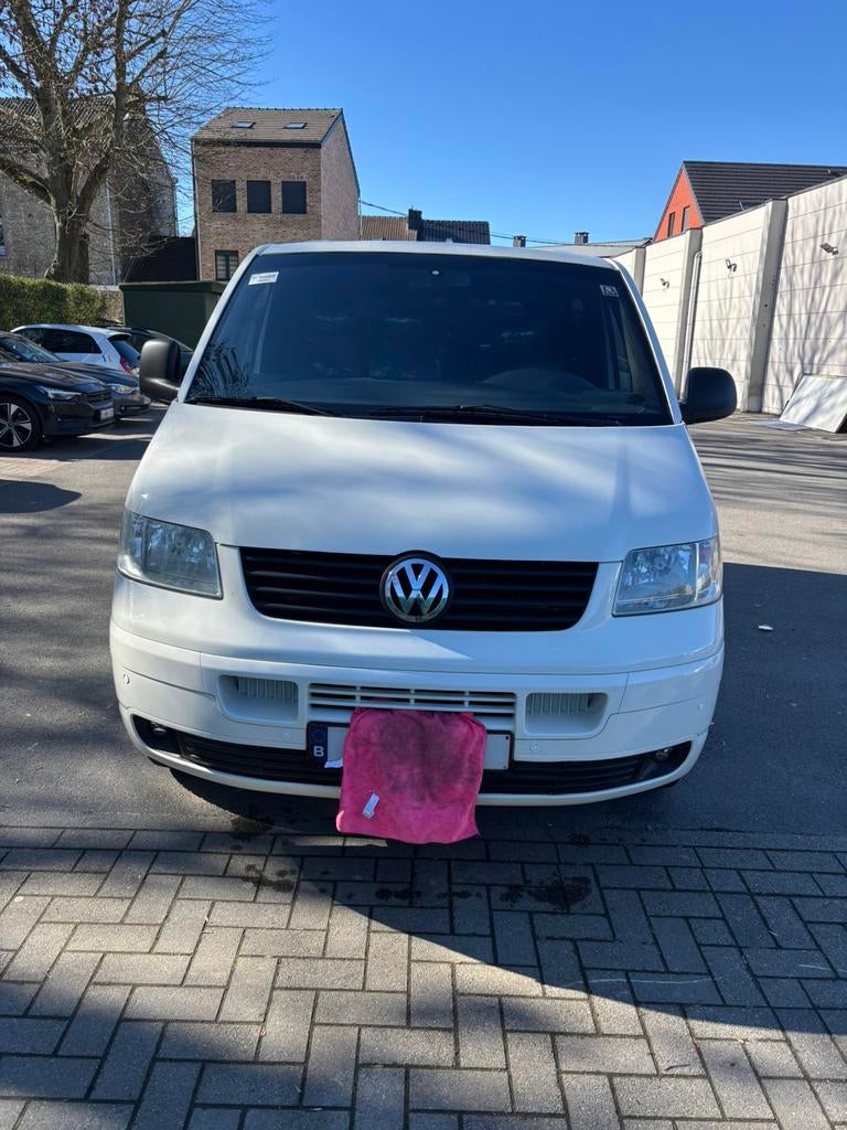 Vw transporter t5 9-zits, Auto's, Voorwielaandrijving, Zwart, 4 cilinders, Volkswagen