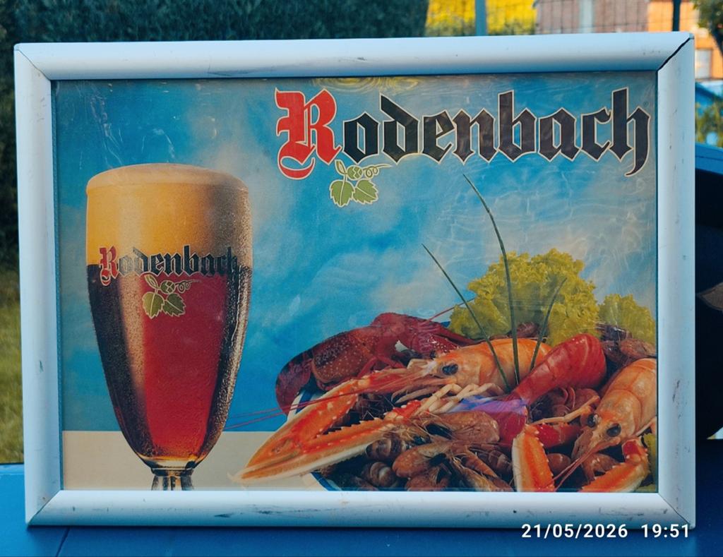 Oude RODENBACH-bierreclame., Verzamelen, Ophalen of Verzenden, Gebruikt, Reclamebord, Plaat of Schild, Overige merken