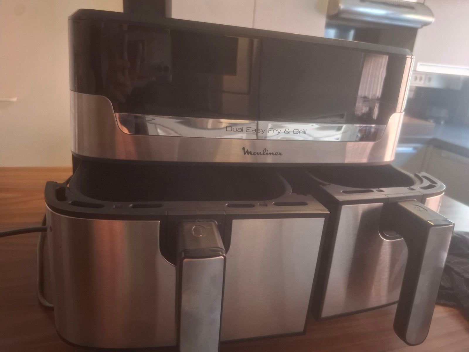 dubbele airfryer vanmoulinex, Ophalen, Zo goed als nieuw, Airfryer XL, 750 t/m 999 gram