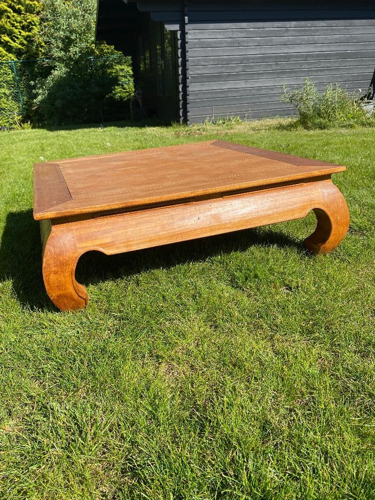 Salontafel Teak 100x100x35 cm, Ophalen, Gebruikt, 50 tot 100 cm, 50 tot 100 cm