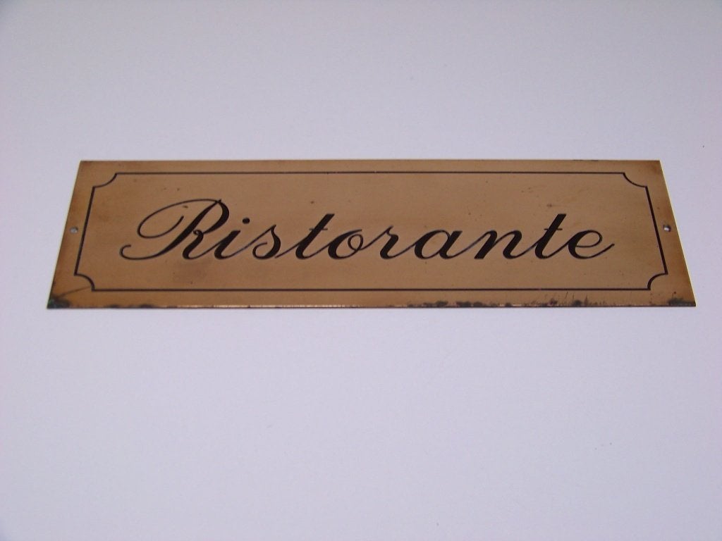 Ristorante - deur gevel bordje in kop, Ophalen of Verzenden, Gebruikt