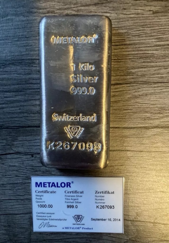MÉTAL OU ARGENT FIN 1 KILO D'ARGENT FIN 999., Timbres & Monnaies, Métaux nobles & Lingots, Enlèvement ou Envoi, Argent