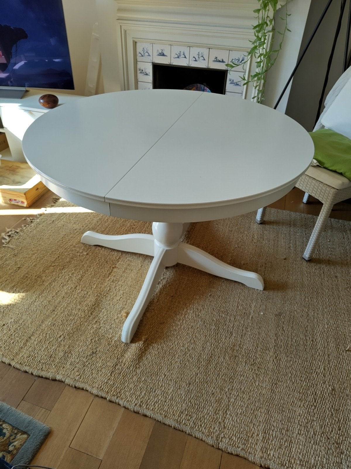 Table à manger ronde extensible blanche Ikea Rosentorp, Maison & Meubles, Tables | Tables à manger, Utilisé, 100 à 150 cm, 100 à 150 cm