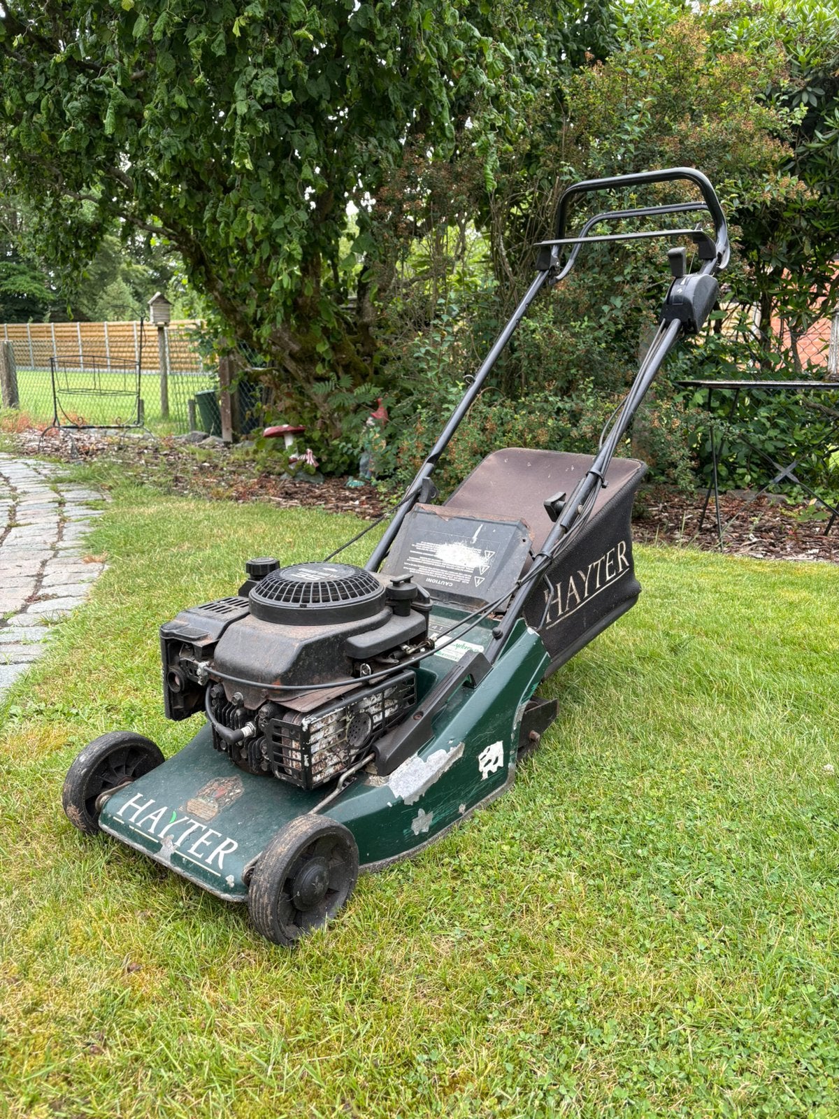 Grasmaaier benzine, Tuin en Terras, Grasmaaiers, Ophalen, Cirkelmaaier, Gebruikt, Opvangbak