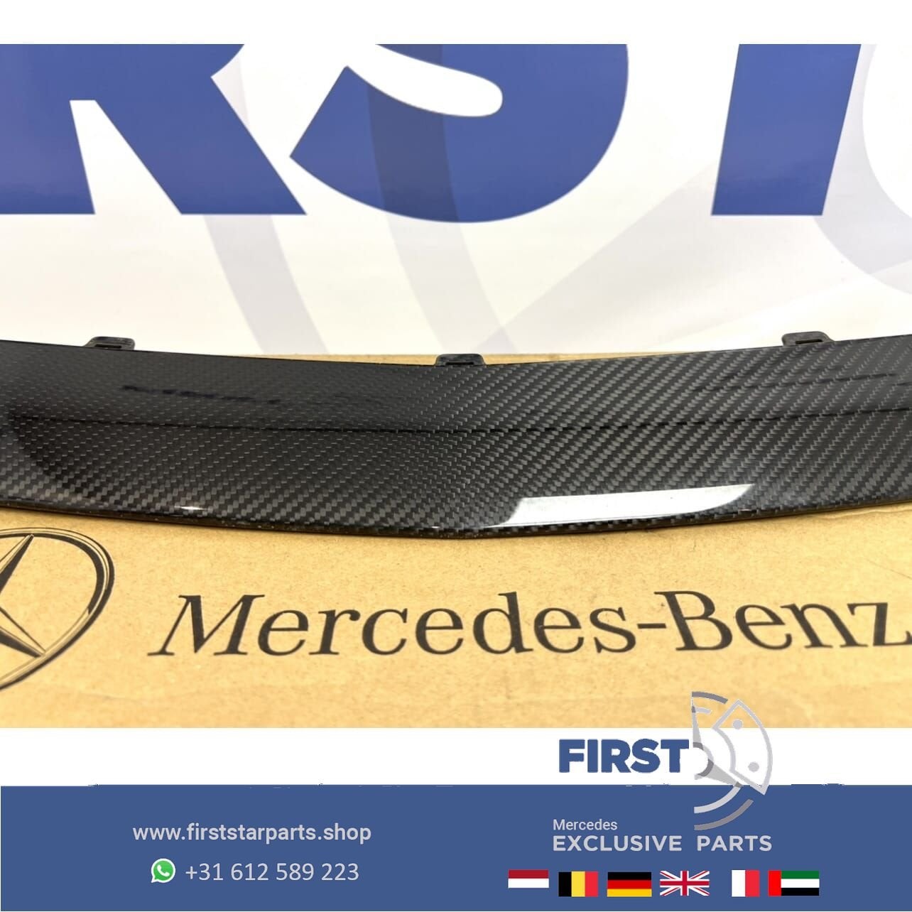 W213 E63 AMG CARBON SPOILER LIP Voorbumper ORIGINELE bumper, Gebruikt, -, Voor, Ophalen of Verzenden