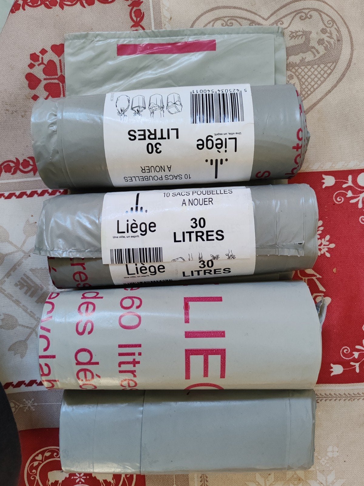 sacs poubelle gris ville de liège, Ophalen