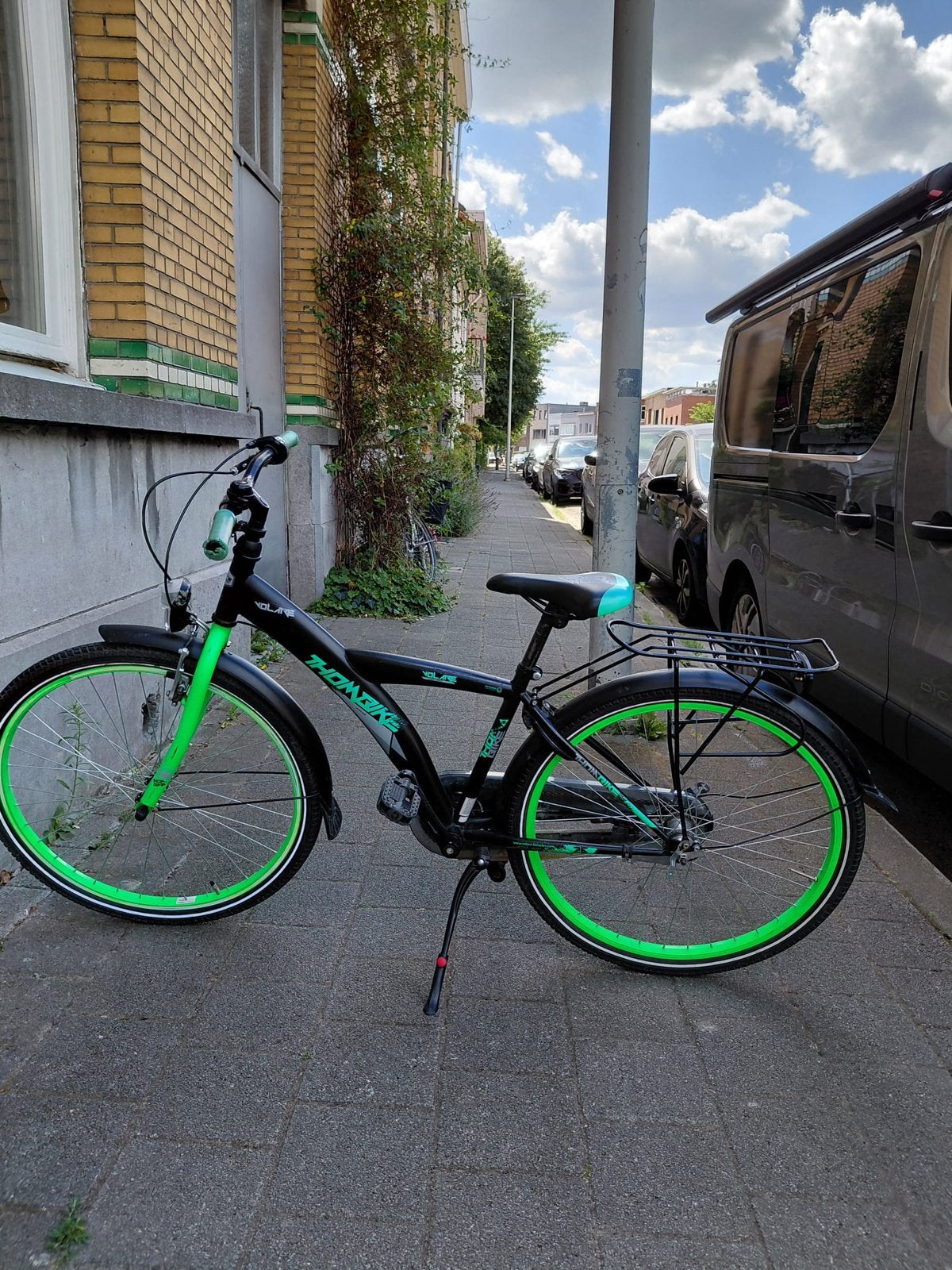 Fiets fluogroen 26 inch, Ophalen, Terugtraprem, Gebruikt, Heren