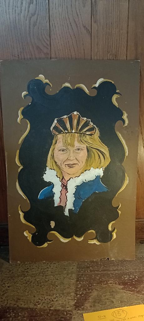 Populair schilderij Koningin Beatrix Nederland 52x80, n131, Ophalen of Verzenden
