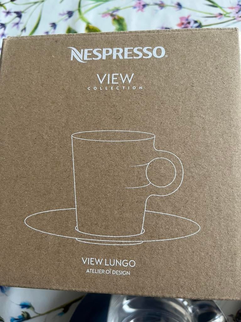 Coffret de 2 NESPRESSO View Lungo Tasses et Sous-Tasses, Enlèvement ou Envoi, Neuf, Autres matériaux, Tasse et/ou soucoupe