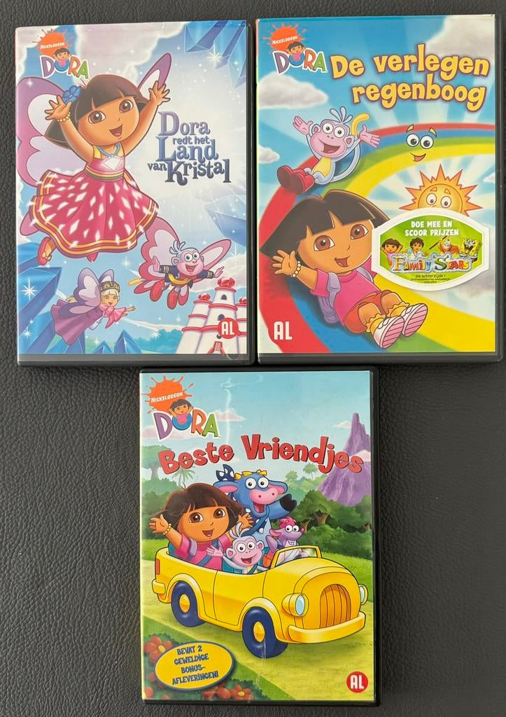 DVD’s Dora 3 stuks, Ophalen of Verzenden, Gebruikt