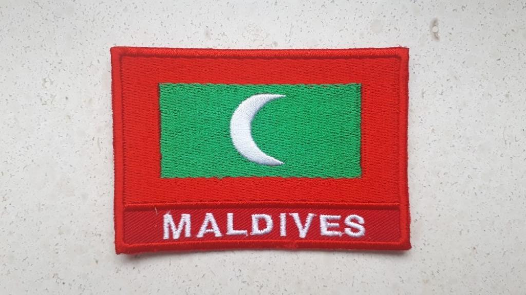 Patch vlag Maldives / Maldiven / Malediven - 87 x 60 mm, Ophalen of Verzenden, Nieuw