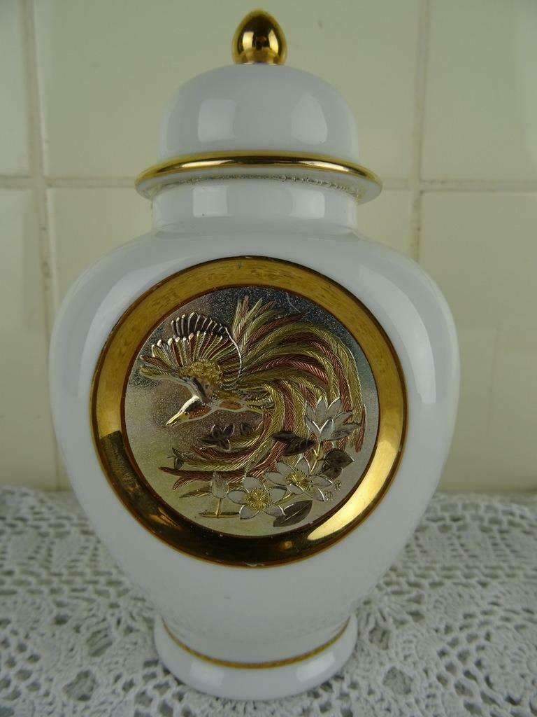 Vase doré en poterie Japonaise vase décoratif doré 16cm1980, Enlèvement ou Envoi