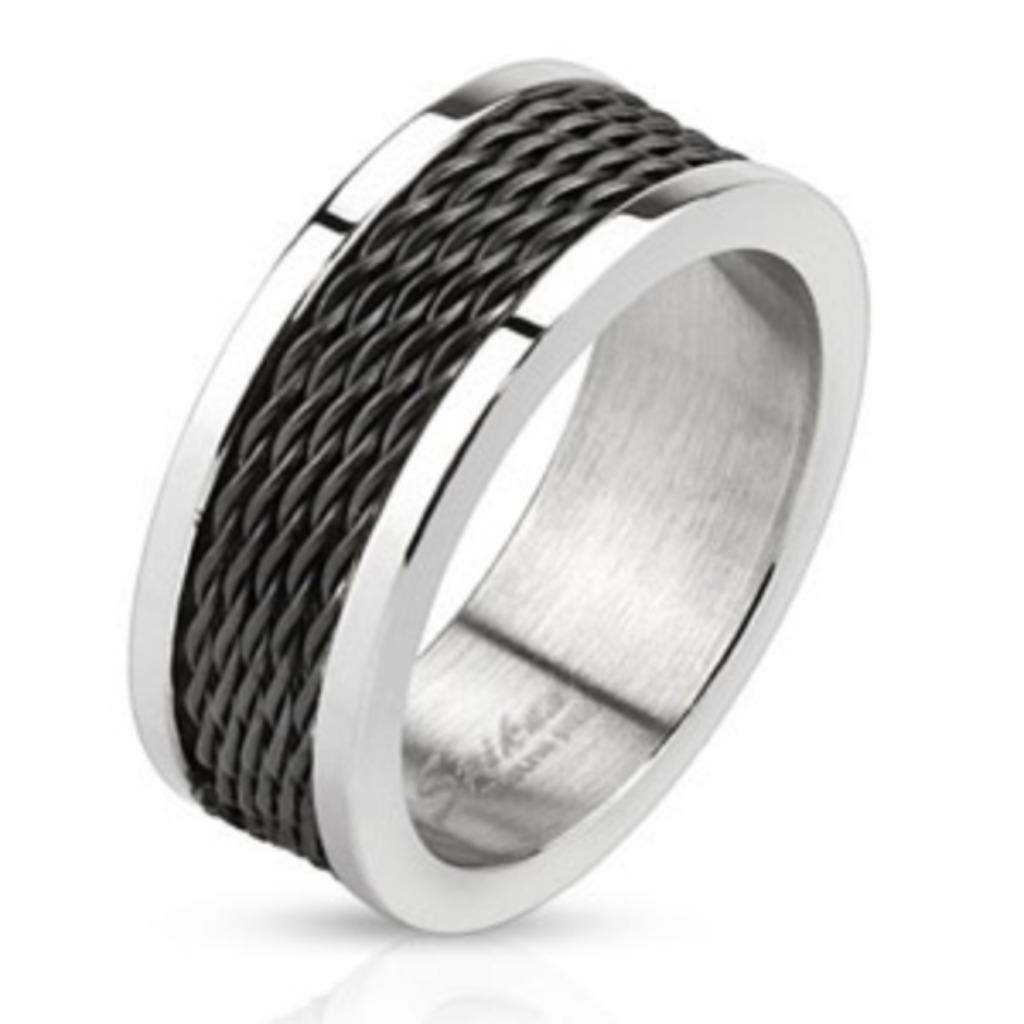 Bague multi câbles en acier inoxydable pour homme, Enlèvement ou Envoi, Neuf, Fer ou Acier, Homme