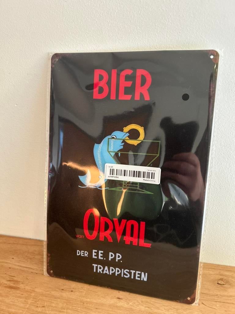 Plaque Orval en metal neuve et emballée 20/30cm, Collections, Enlèvement ou Envoi