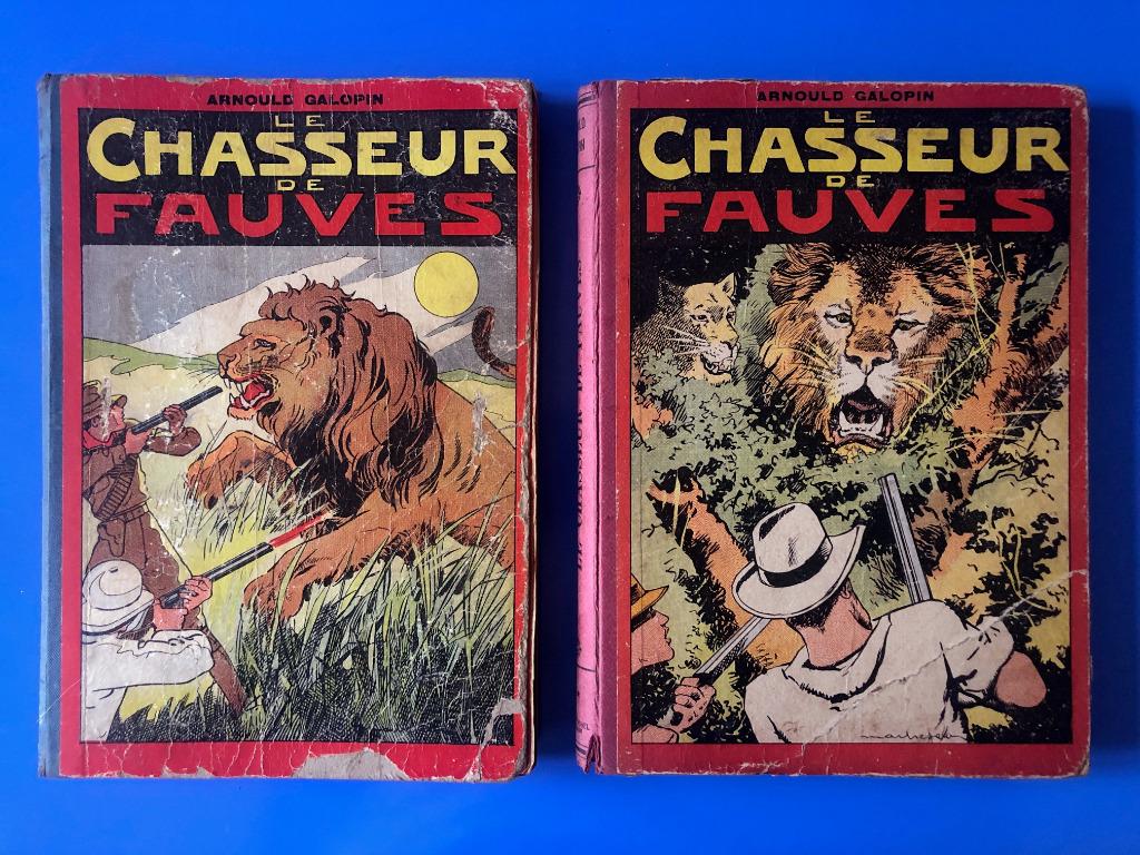 2 reliures Le chasseur de fauves - EO années 1930 - Galopin, Enlèvement, Utilisé, Galopin - Maitrejean