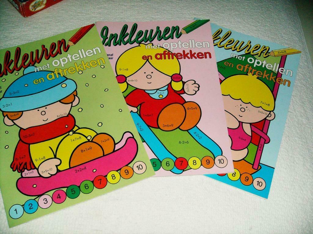 3 boekjes in kleuren met optellen en aftrekken, Ophalen of Verzenden, Nieuw, Rekenen