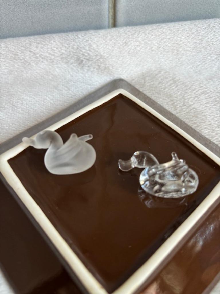 2 petits canards en verre opaque & transparent miniature, Collections, Enlèvement, Neuf, Animal