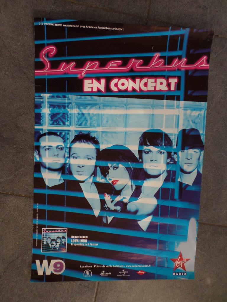 Superbus en concert - affiche 60x40 - 2009, Enlèvement ou Envoi, Rectangulaire vertical, A1 jusqu'à A3, Musique