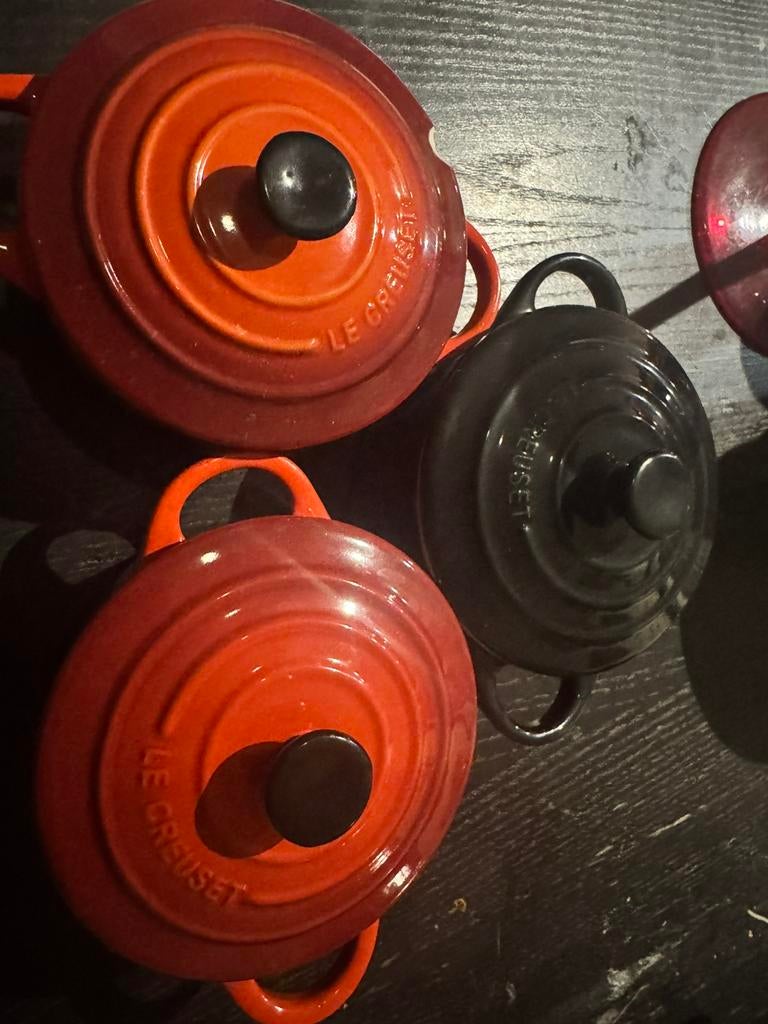 Le Creuset mini-cocottes set (3 stuks) – 10 cm, Huis en Inrichting, Ophalen, Zo goed als nieuw