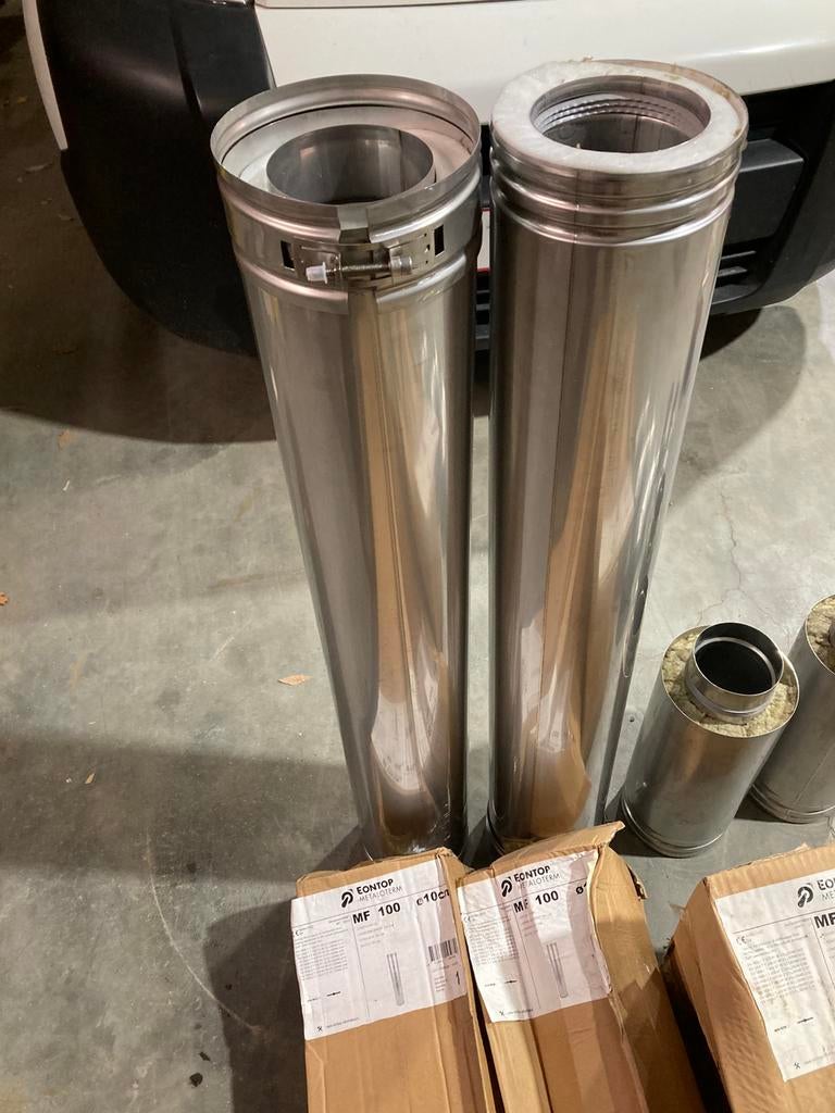 Dubbelwandige Inox buis  schoorsteen, Ophalen, Zo goed als nieuw, Inox