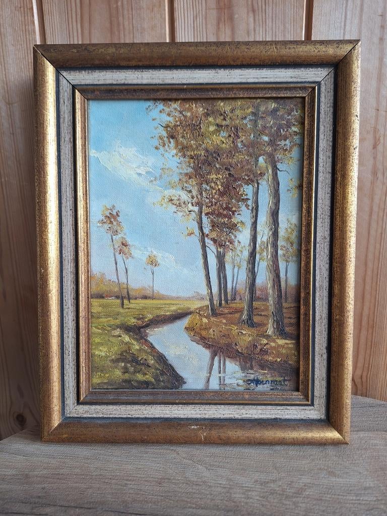 Schilderij met handtekening, Antiek en Kunst, Ophalen of Verzenden