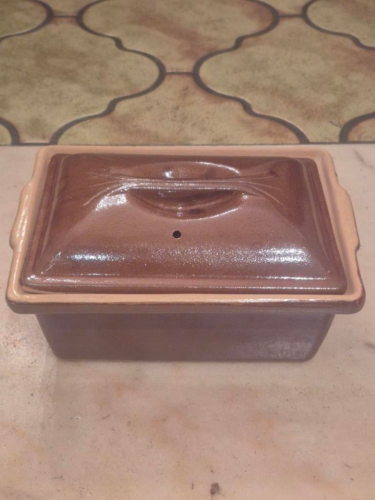 Terrine vintage en faïence émaillée en bon état., Enlèvement