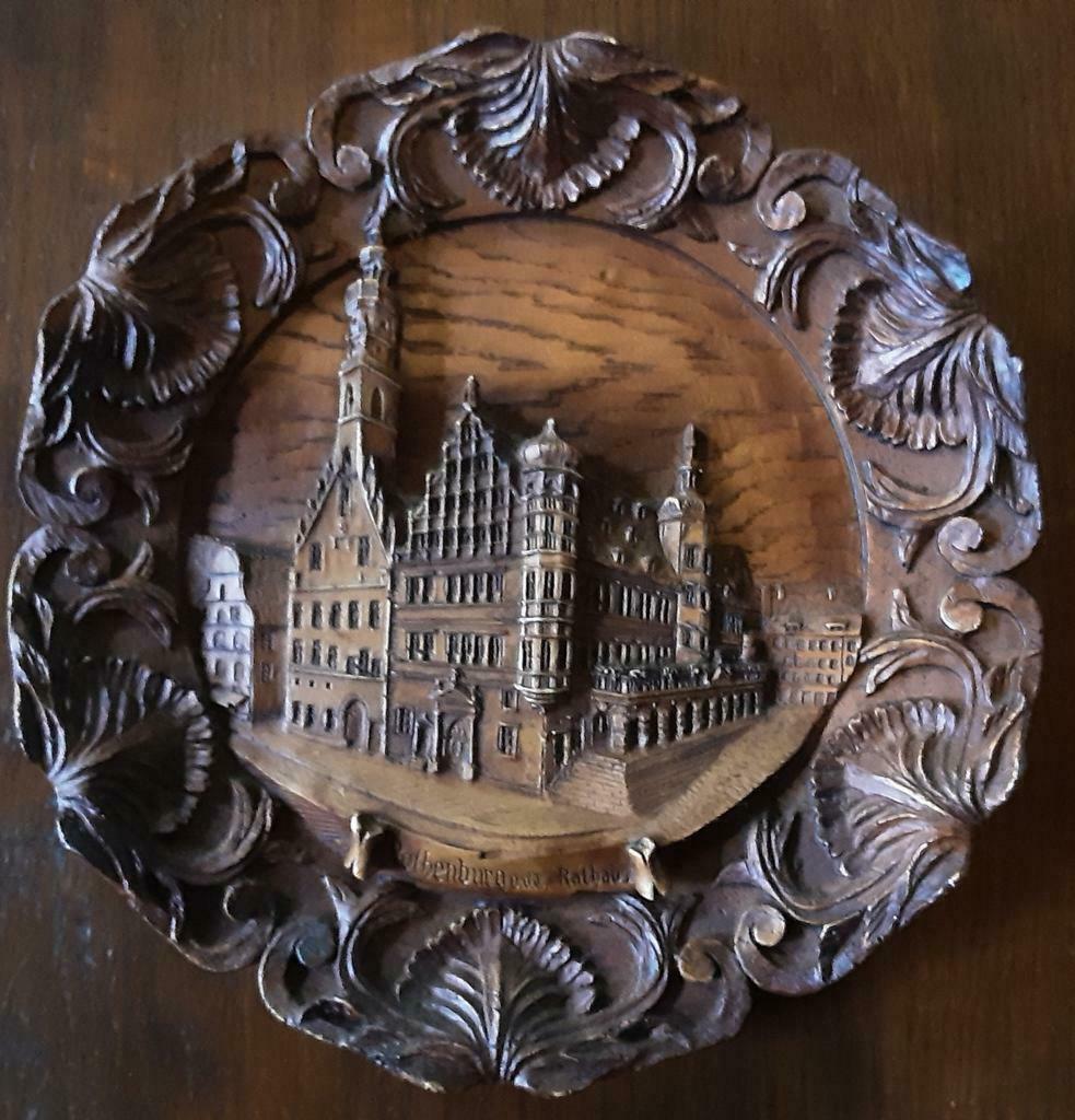 Cadre Rothenburg en bois sculpté 22 cm, Enlèvement ou Envoi, Utilisé, Bois