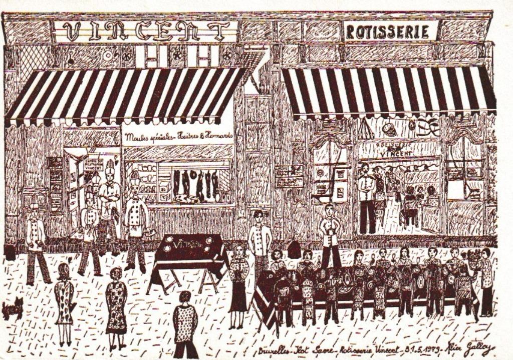 MILLENAIRE DE BRUXELLES   ROTISSERIE VINCENT   RUE DES DOMIN, Enlèvement ou Envoi, 1960 à 1980, Non affranchie, Bruxelles (Capitale)