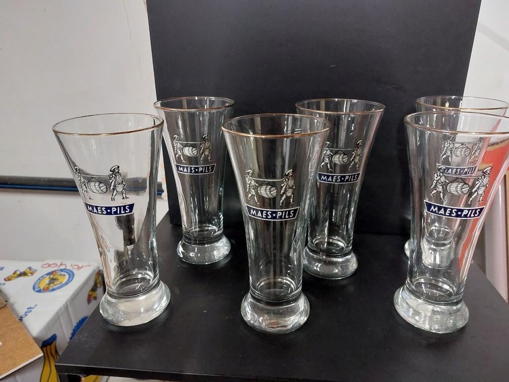 Maes pils oudere fluitjes, Verzamelen, Ophalen of Verzenden, Zo goed als nieuw, Bierglas