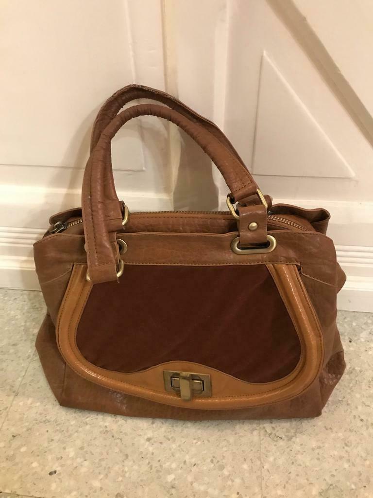 Vintage handtas cognac essentiel, Verzenden, Handtas