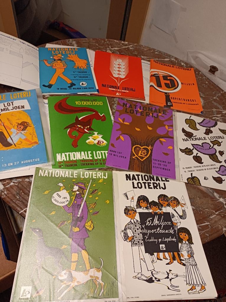 Affiches Nationale Loterij eind jaren '60-begin jaren '70, Verzamelen, Posters, Ophalen, Zo goed als nieuw
