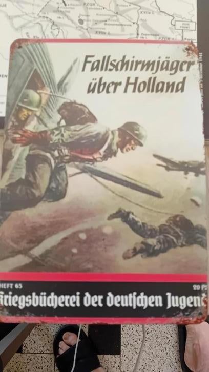 Metalen plaat van volschermspringers Deutsch luftwaffe, Antiek en Kunst, Ophalen of Verzenden