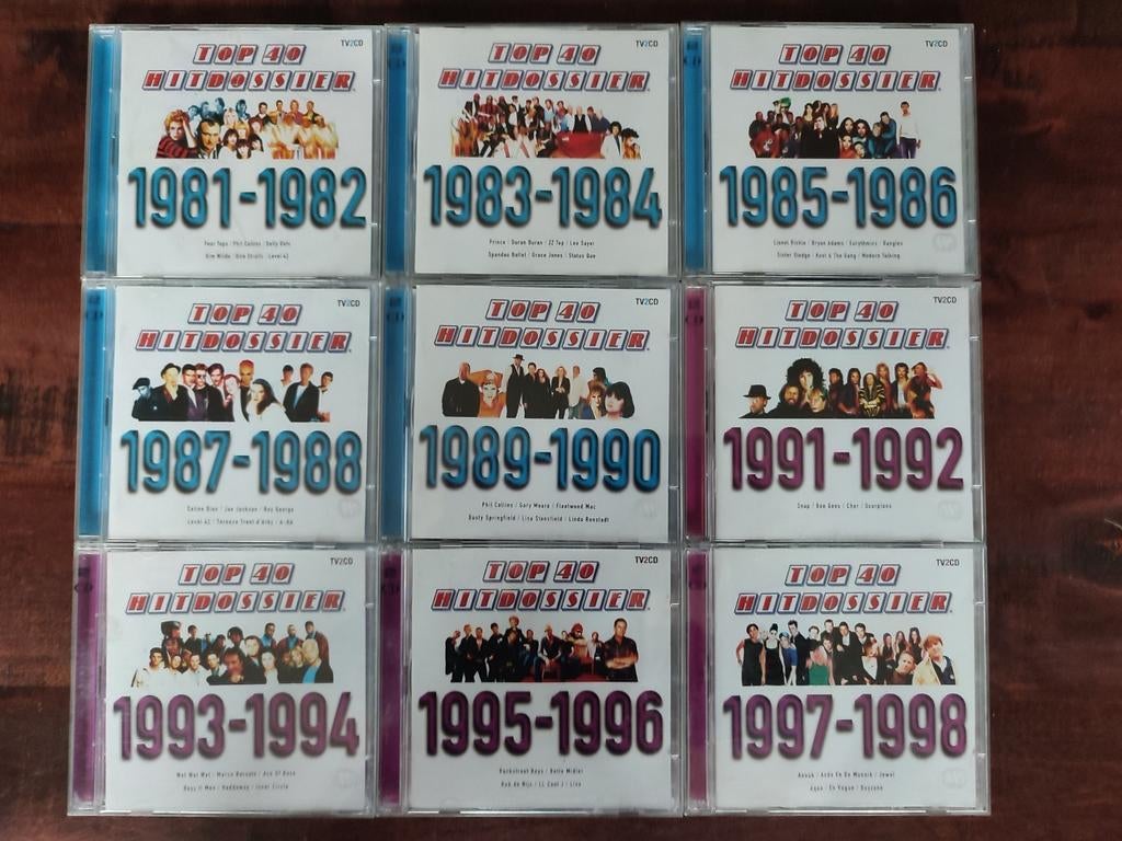 9x 2CD : TOP 40 HITDOSSIER 1981 tot 1998 (zie beschrijving), Cd's en Dvd's, Ophalen of Verzenden, Zo goed als nieuw