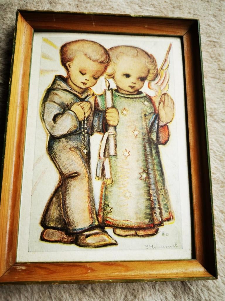 Hummel prentje in kader jaren 50, Antiek en Kunst, Ophalen of Verzenden
