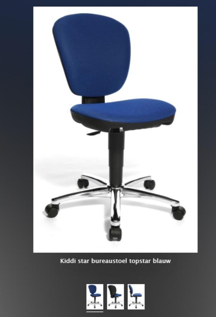 Topstar Kiddistar bureaustoel chrome/blauw *nieuw*, Blauw, Nieuw, Ophalen of Verzenden, Bureaustoel
