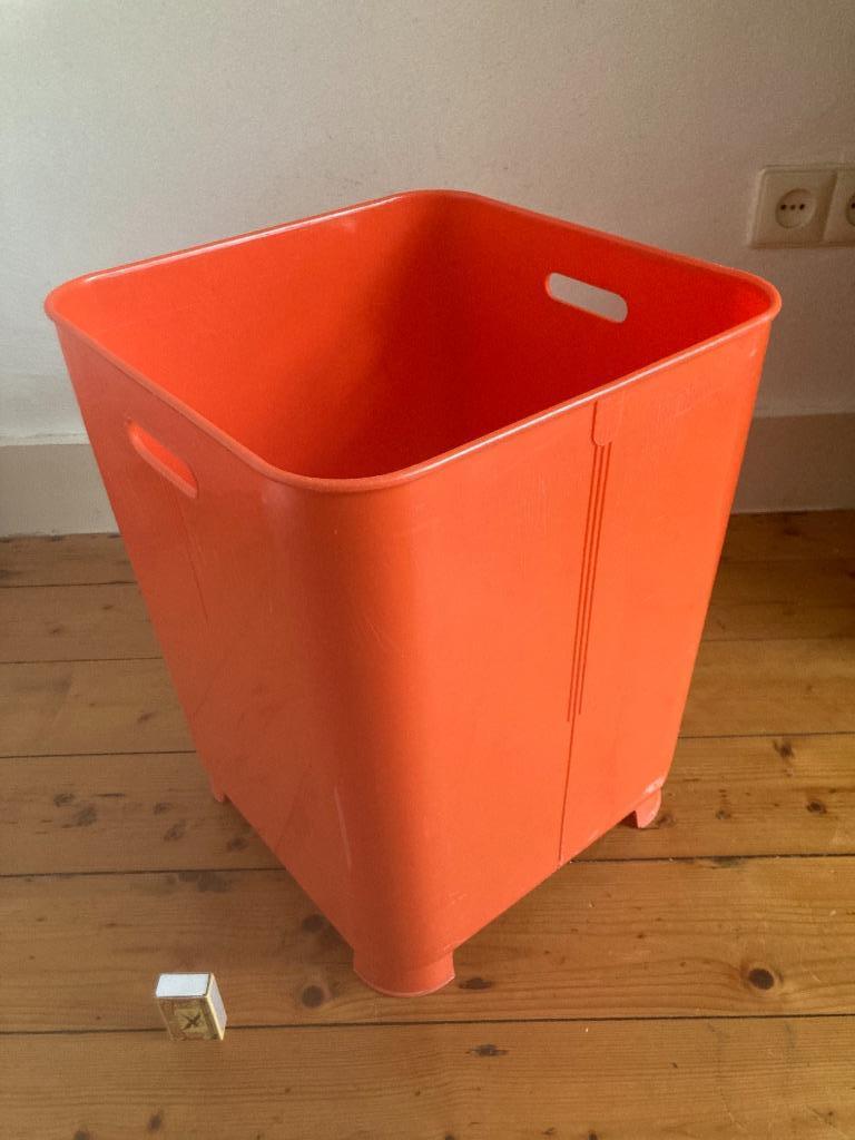 Panier à linge orange années 70 marque LL made in Belgium vi, Enlèvement ou Envoi, Utilisé, Orange, Autres types